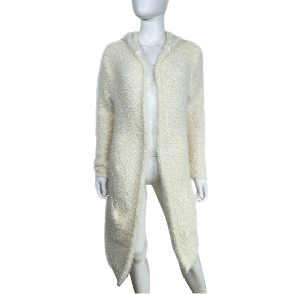 Poof Apparel  Ivory Hooded Long Duster Cardigan - Picture 1 of 9